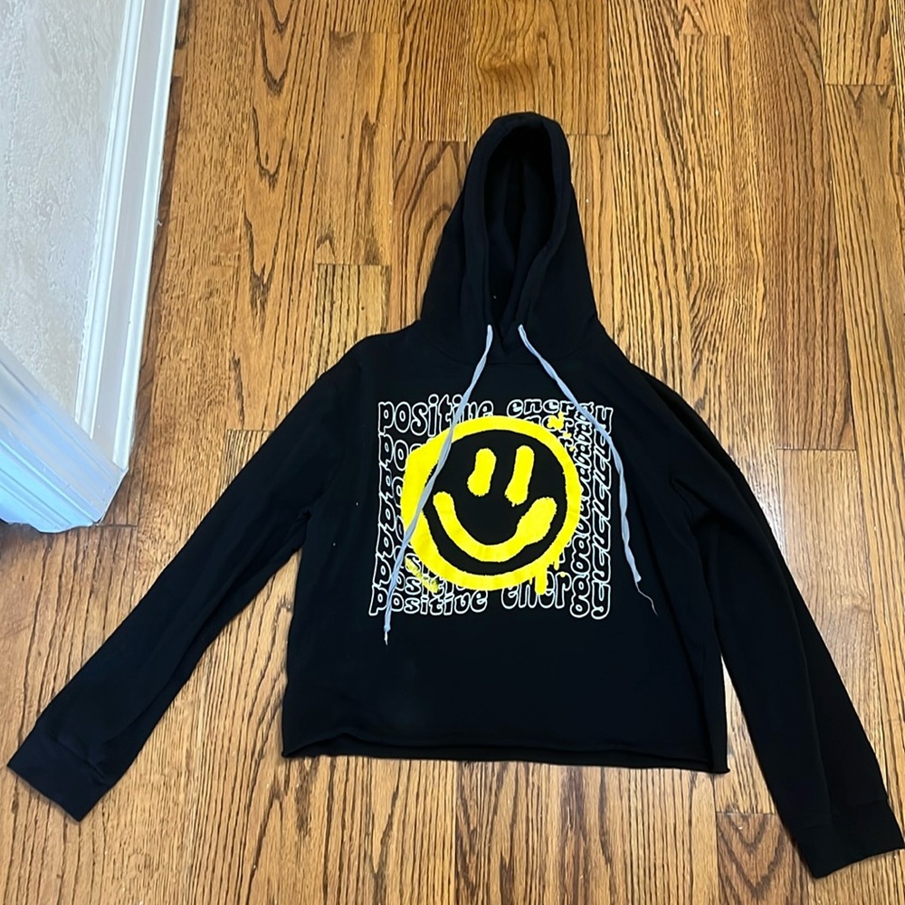 Revelation Smiley Crop Hoodie